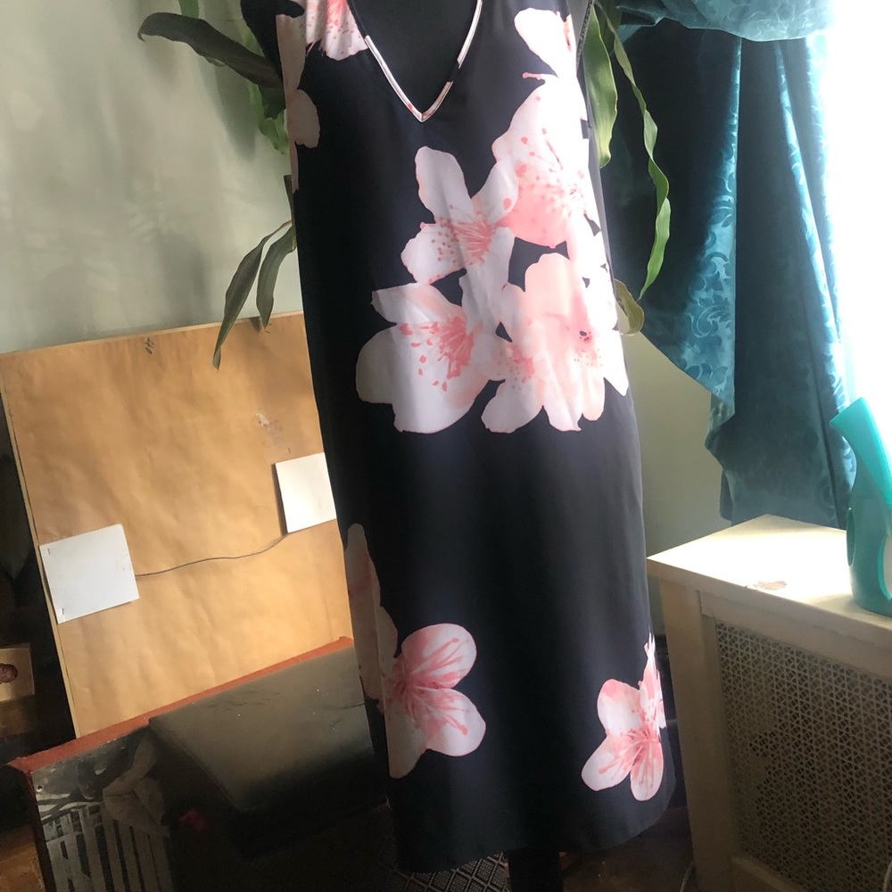Calvin Klein black dress with floral print